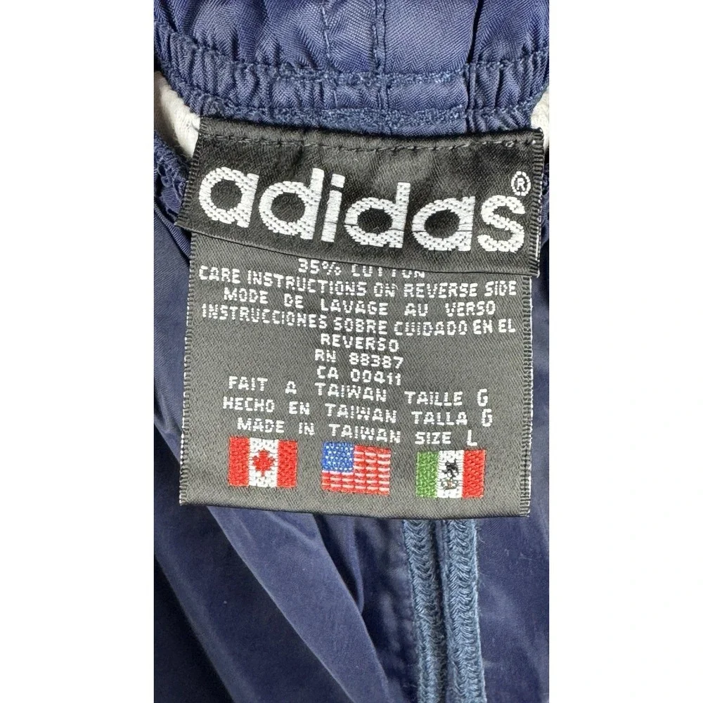 Adidas‎ Windbreaker Pants Navy Zip Ankle Lined Track Jogger Mens L